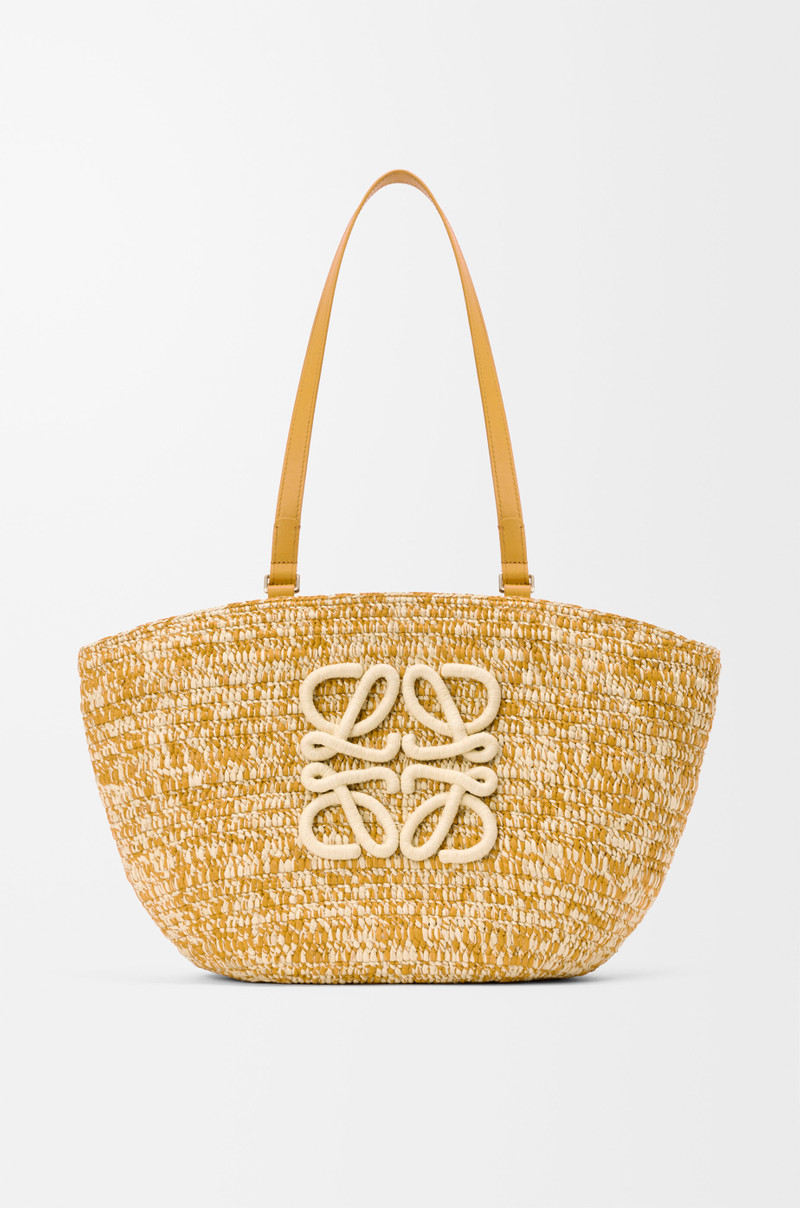 Medium Eclipse basket in raffia and calfskin 4