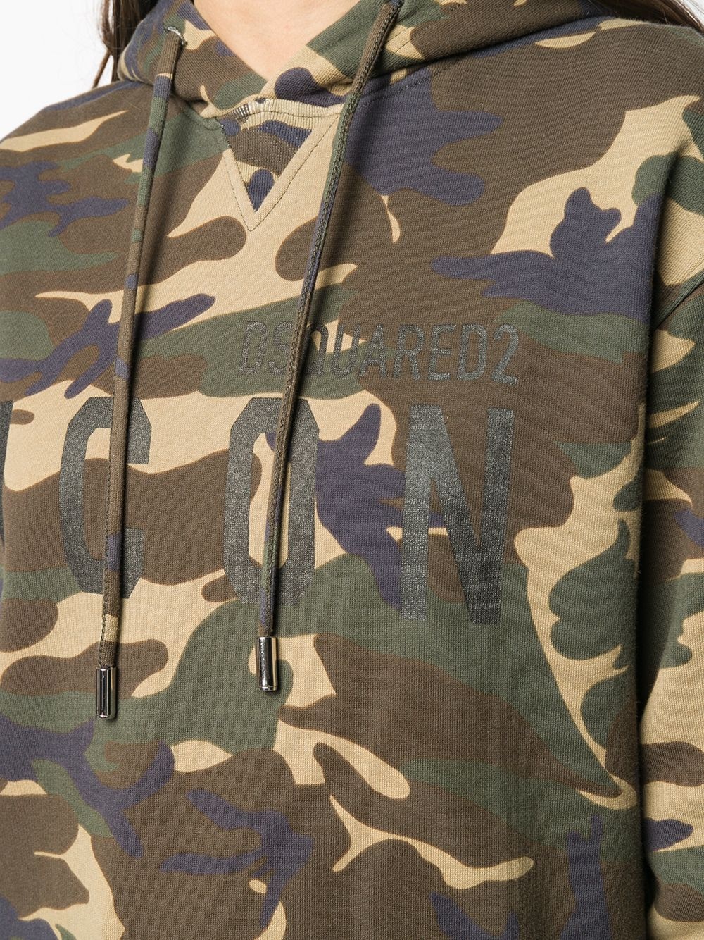 camouflage print hooded sweatshirt - 5