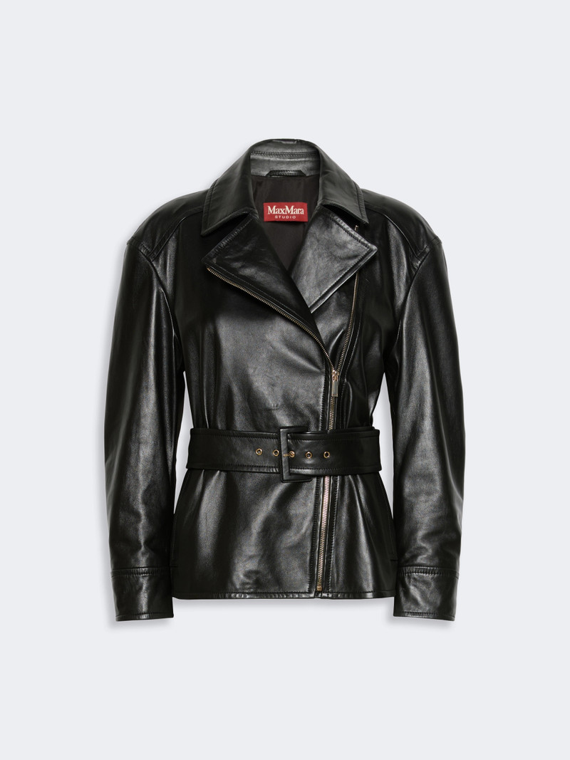 GIUSTO Nappa leather biker jacket - BLACK 1