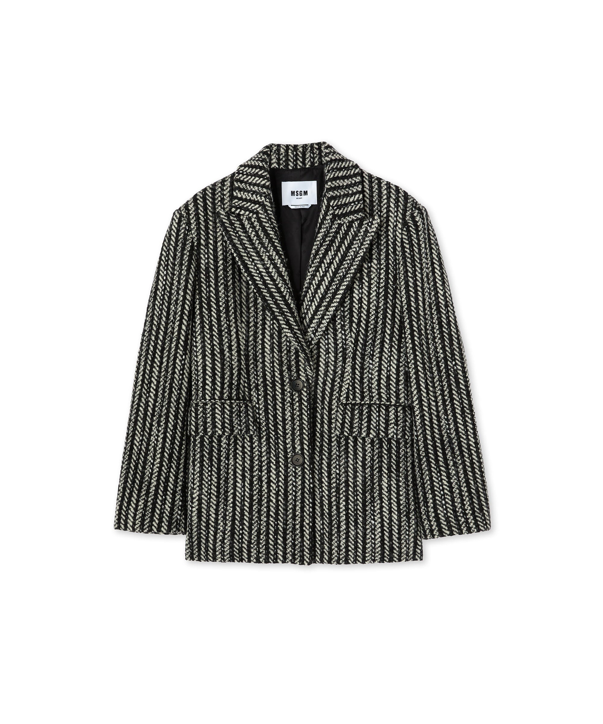 Blended wool "Herringbone Wool felt" short coat - 1