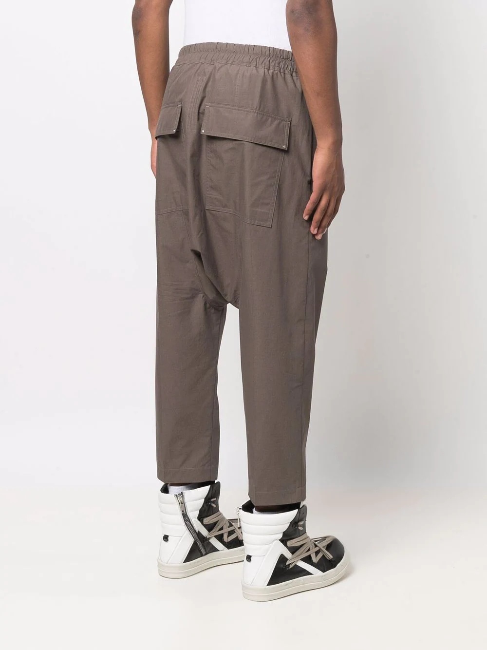 drop-crotch cotton trousers - 4