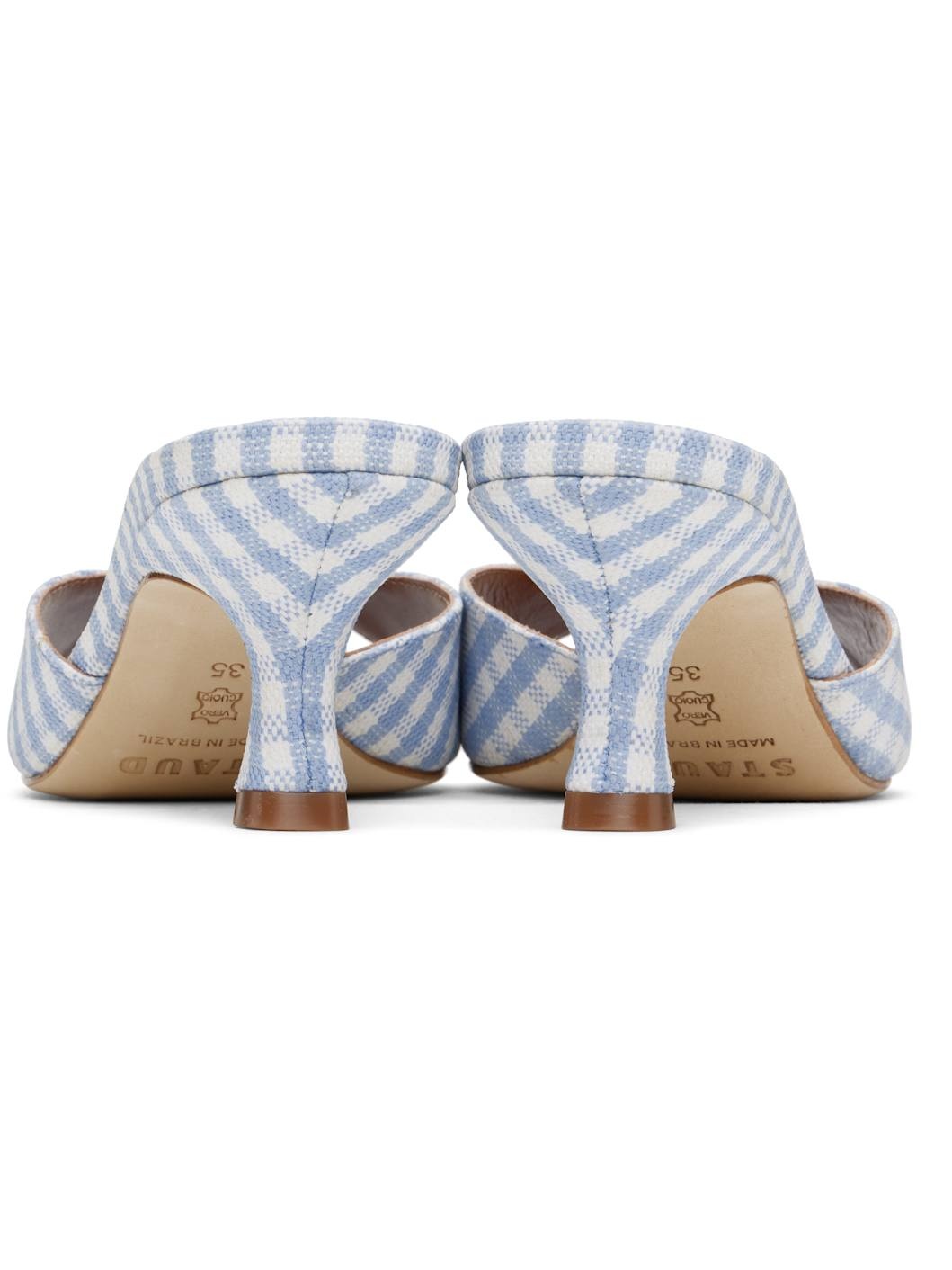 Blue & White Brigitte Mules - 2