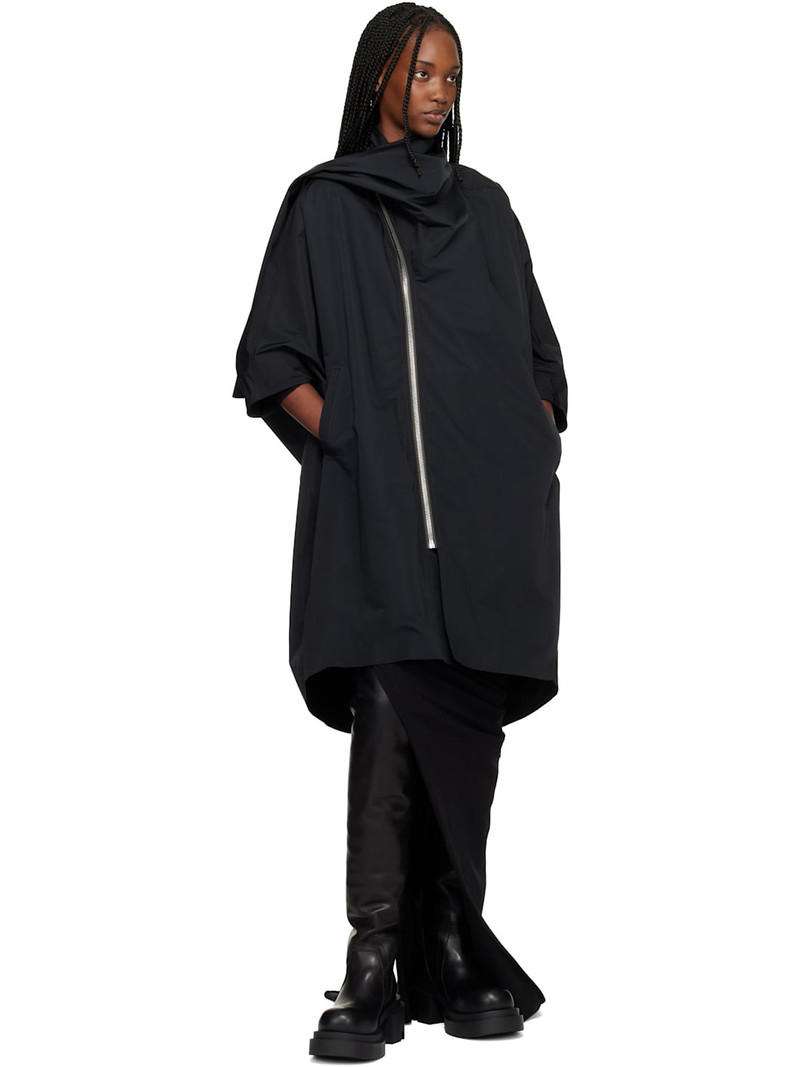 Rick Owens Black Temple Sail Biker Coat outlook