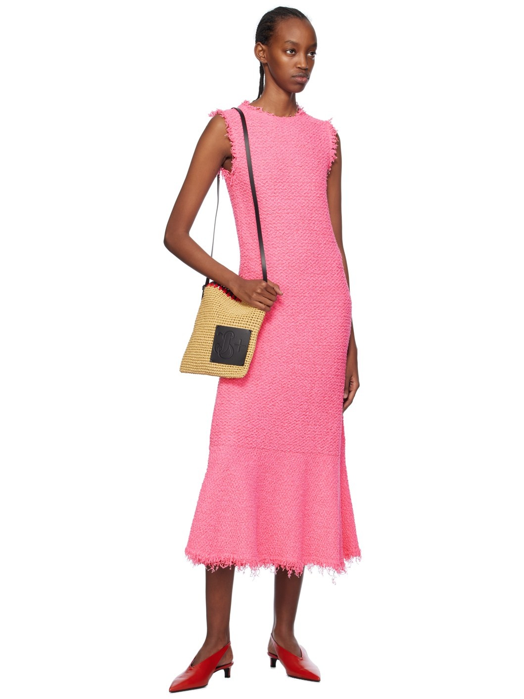 Pink Sleeveless Midi Dress - 4