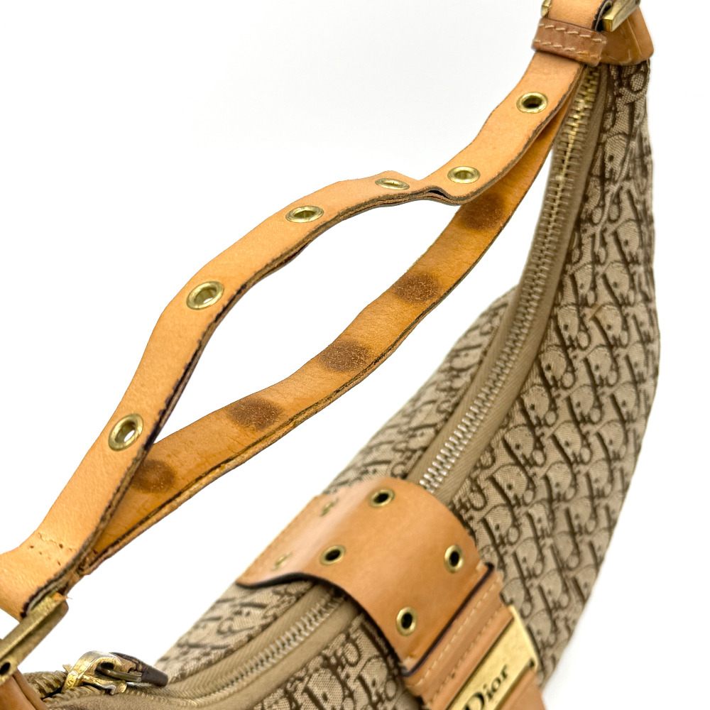 Christian - Christian Dior Street Chic Beige Fabric Hobo Bag - 8