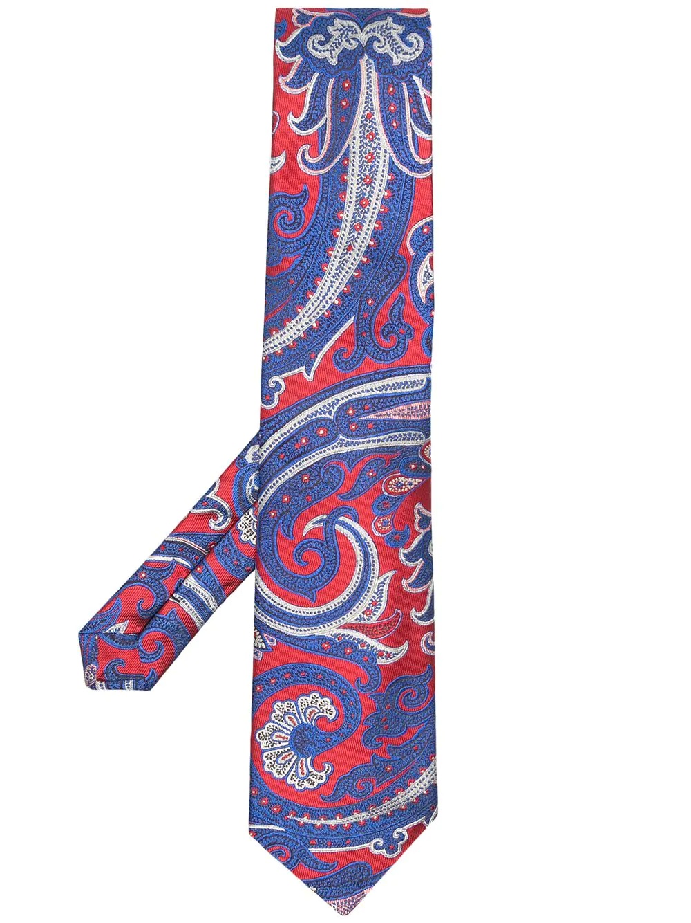 paisley embroidered silk tie - 1