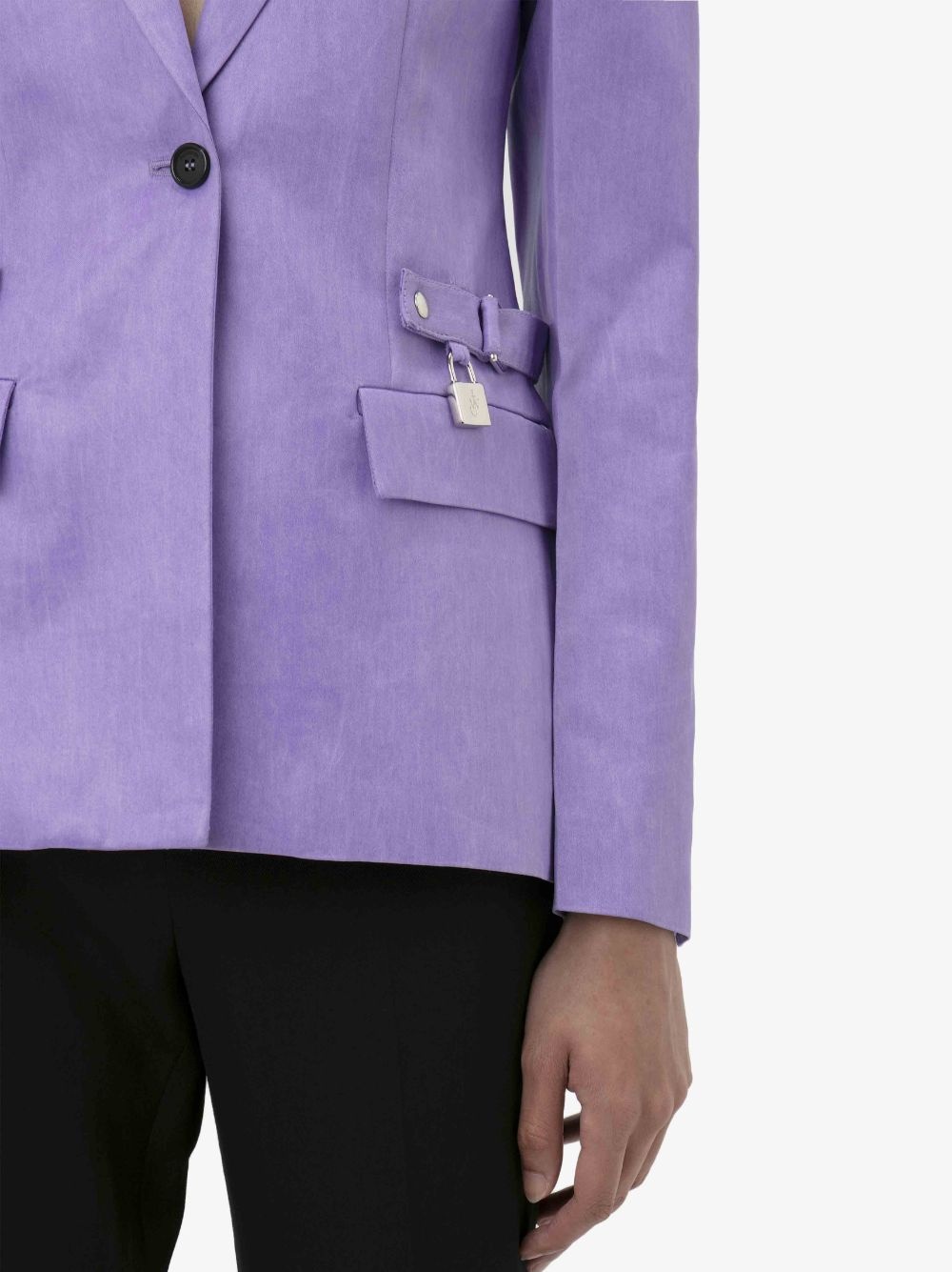 PADLOCK STRAP SINGLE-BREASTED BLAZER - 5