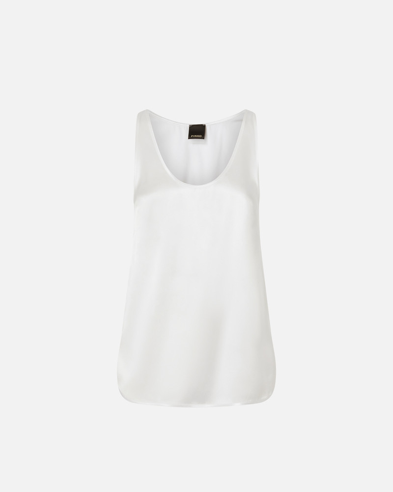 STRETCH SILK SATIN TANK TOP - 1
