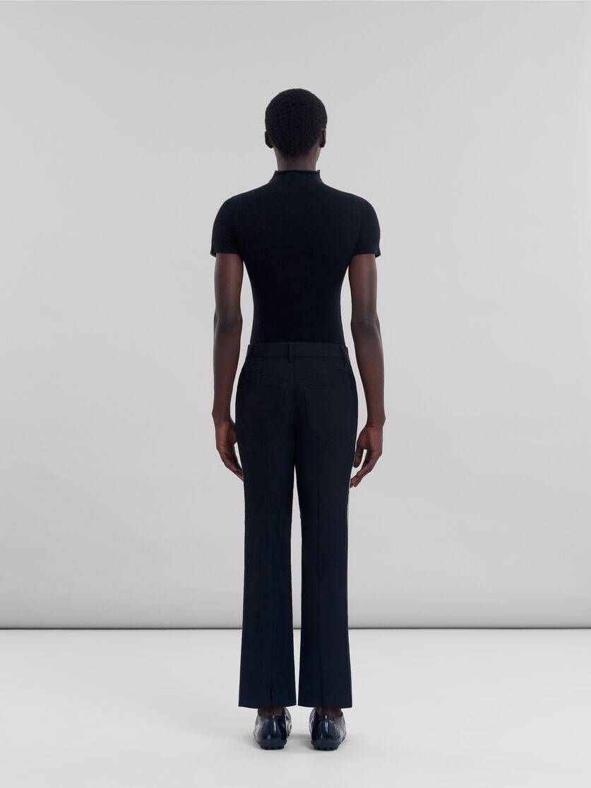GREY WOOL TROUSERS WITH CONTRASTING BACK - 3