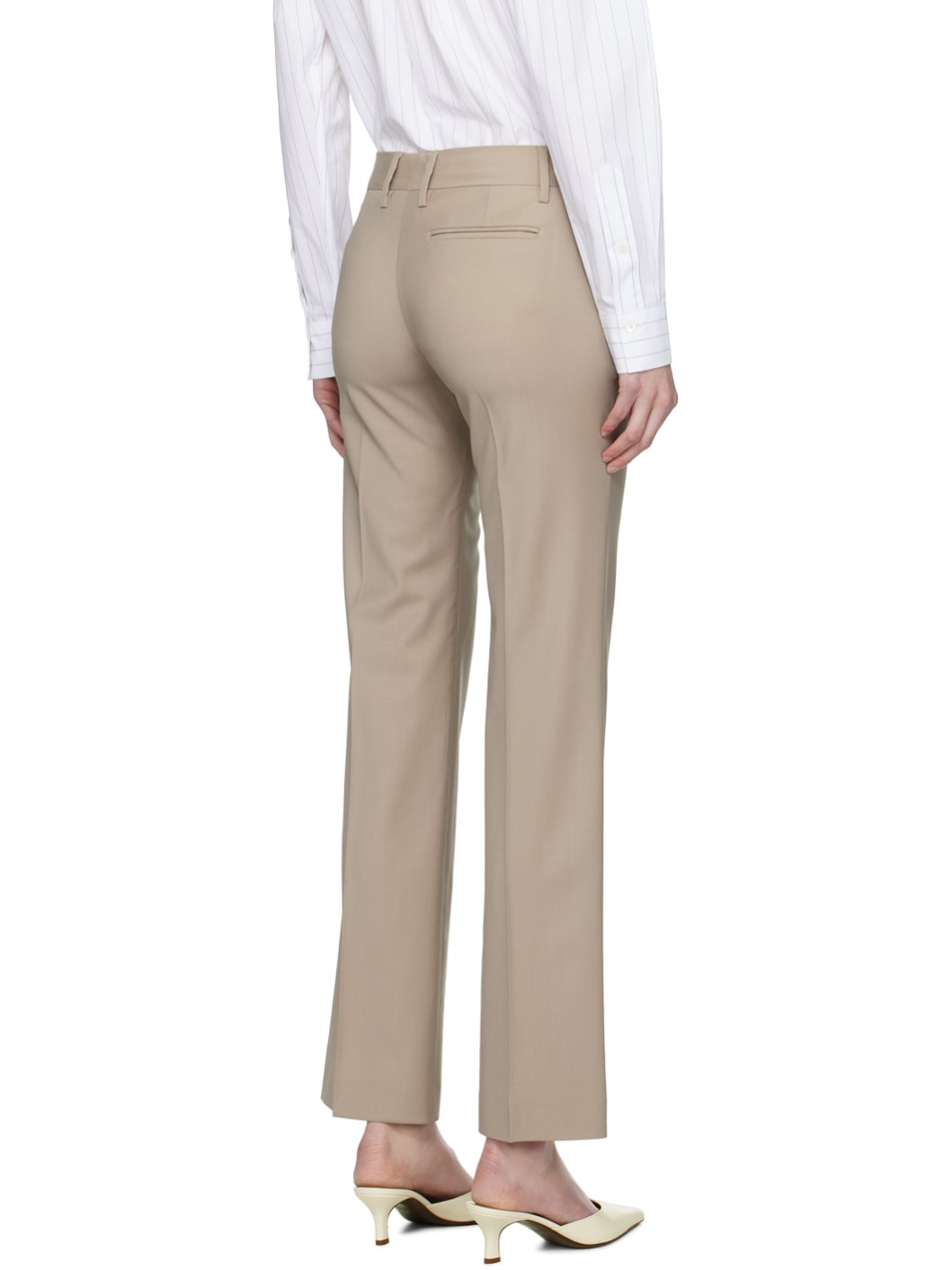 Taupe Bootcut Trousers - 3