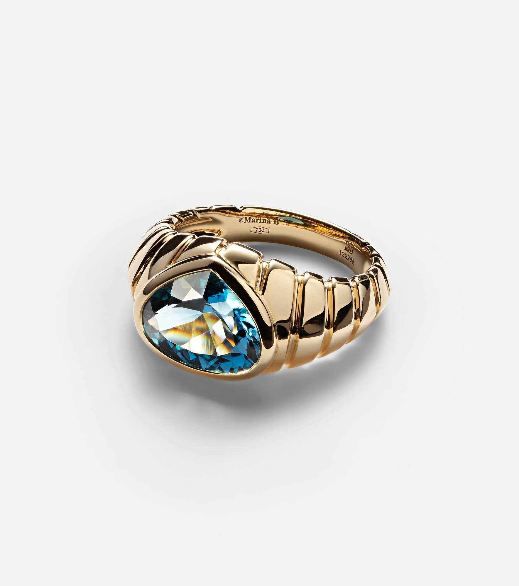 Timo 18kt gold ring with topaz - 1