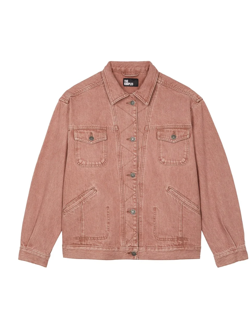 OVERSIZED JACKET IN PINK DENIM - 1