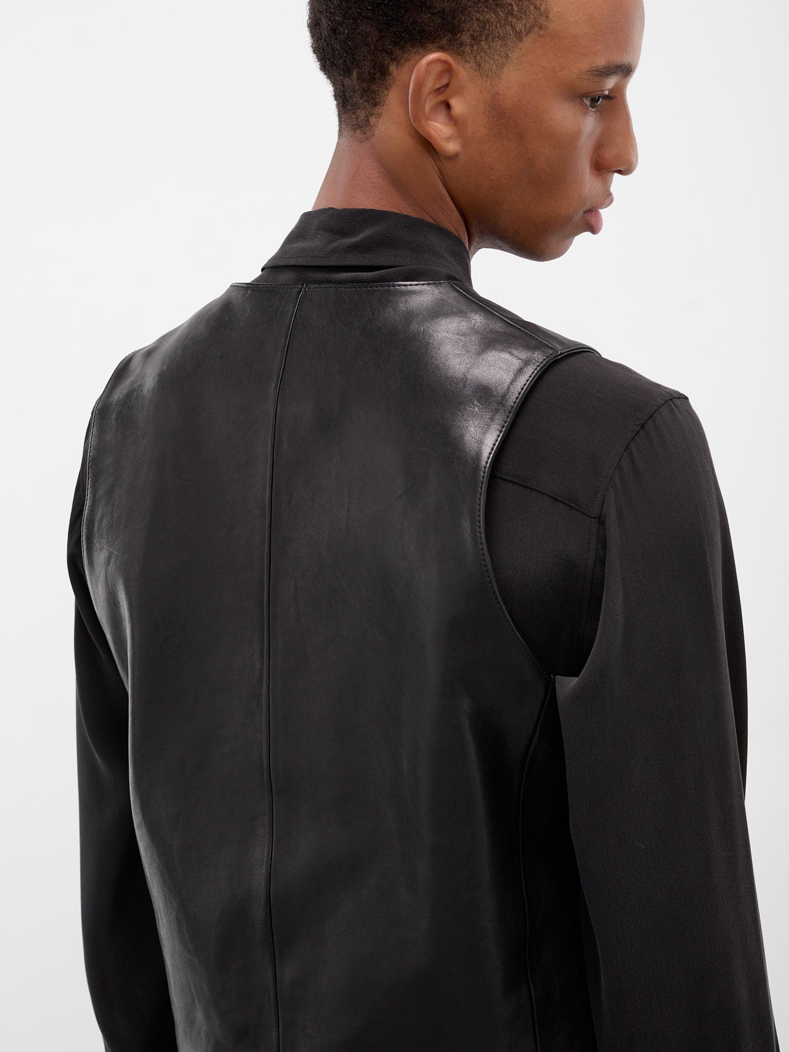 Alrik Black Lamb Leather Vest - 4