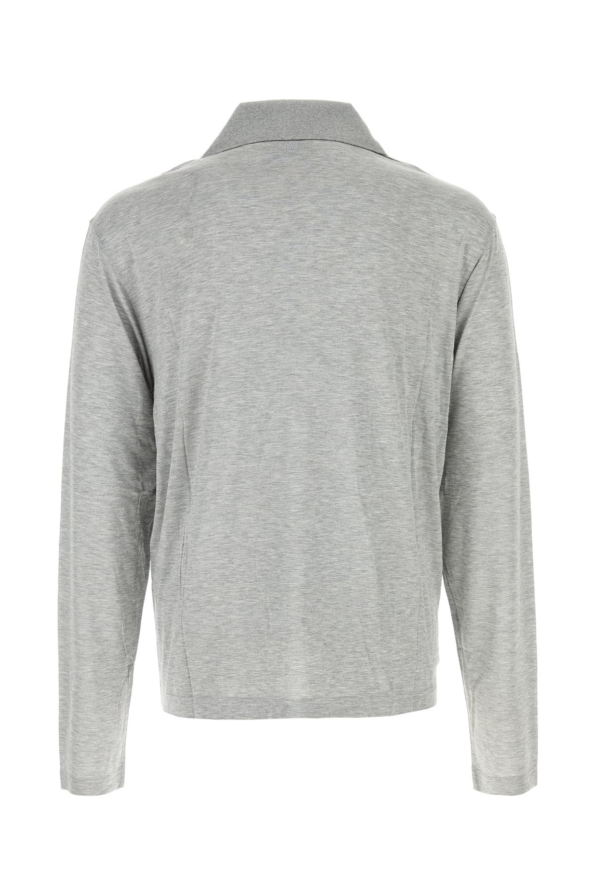 Grey viscose blend polo shirt - 2