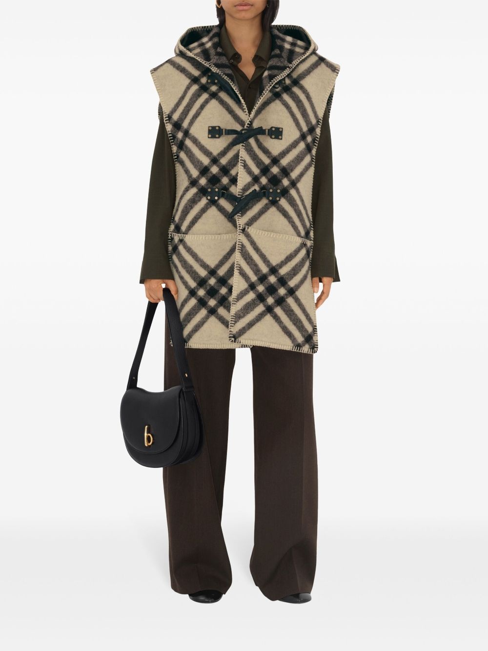 Check wool cape - 3