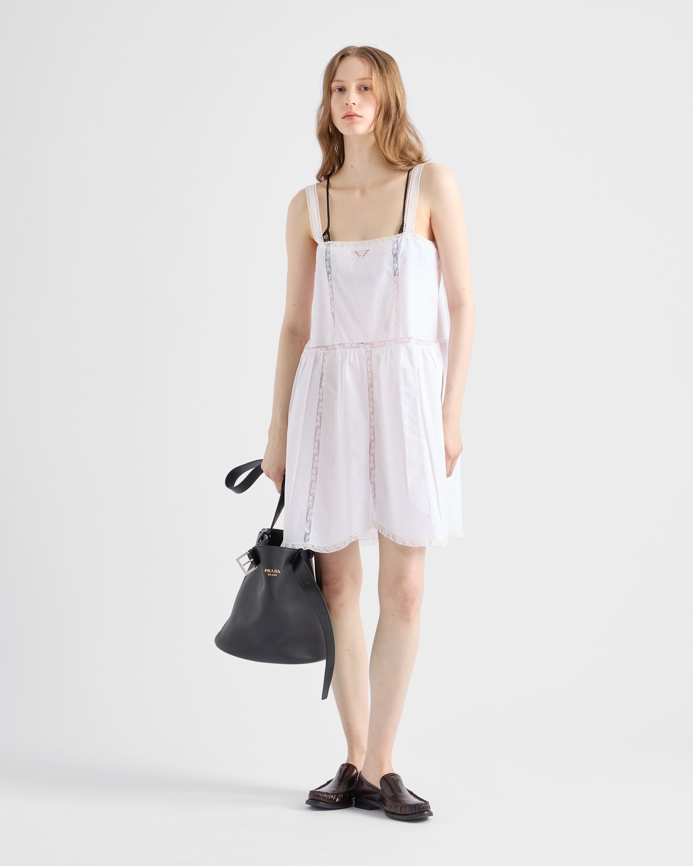 Embroidered vintage-look fabric mini-dress - 2
