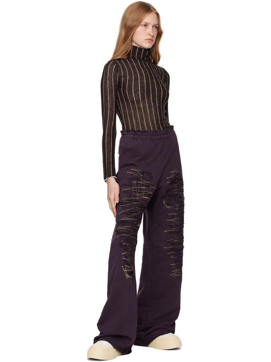 Brown Pinstripes Underpinnings Turtleneck - 5
