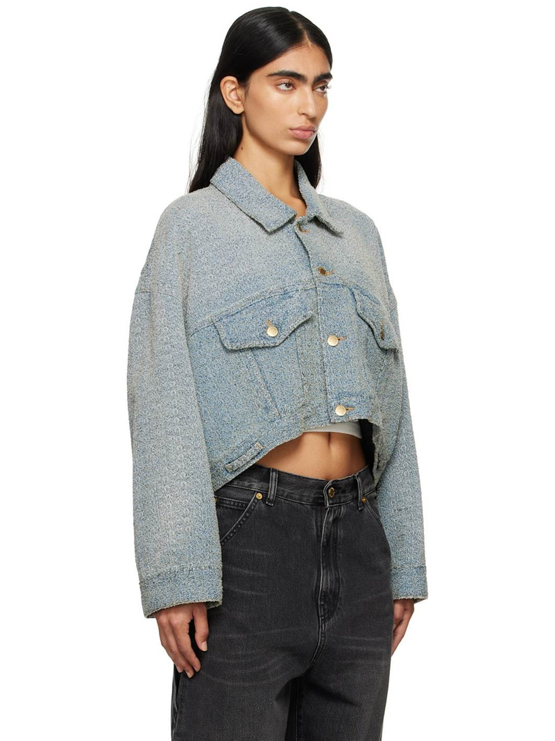 Blue Gigi Bouclé Cropped Jacket 2