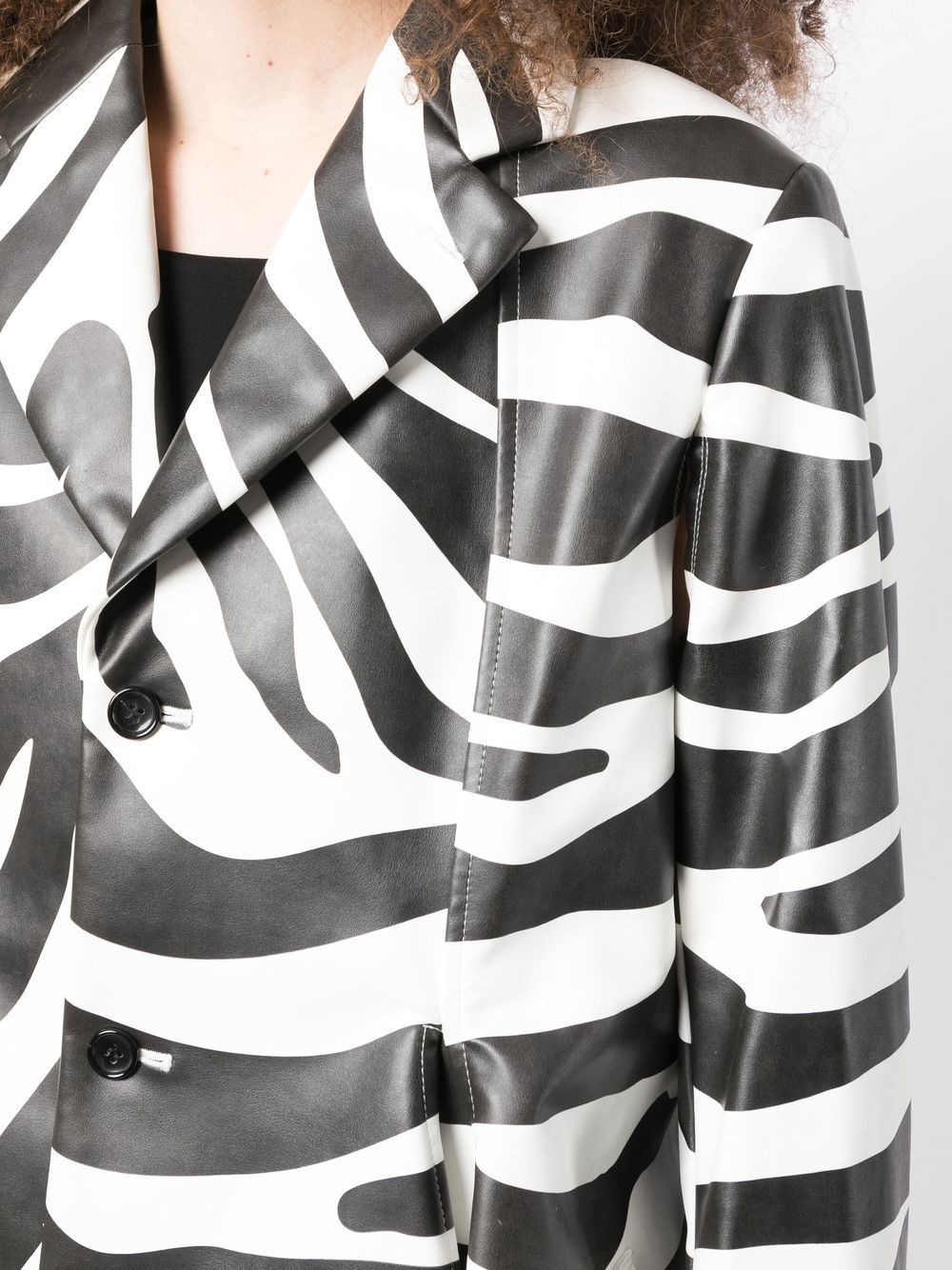 zebra-print single-breasted coat - 5