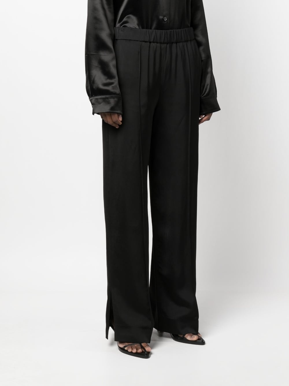 elasticated straight-leg trousers - 3