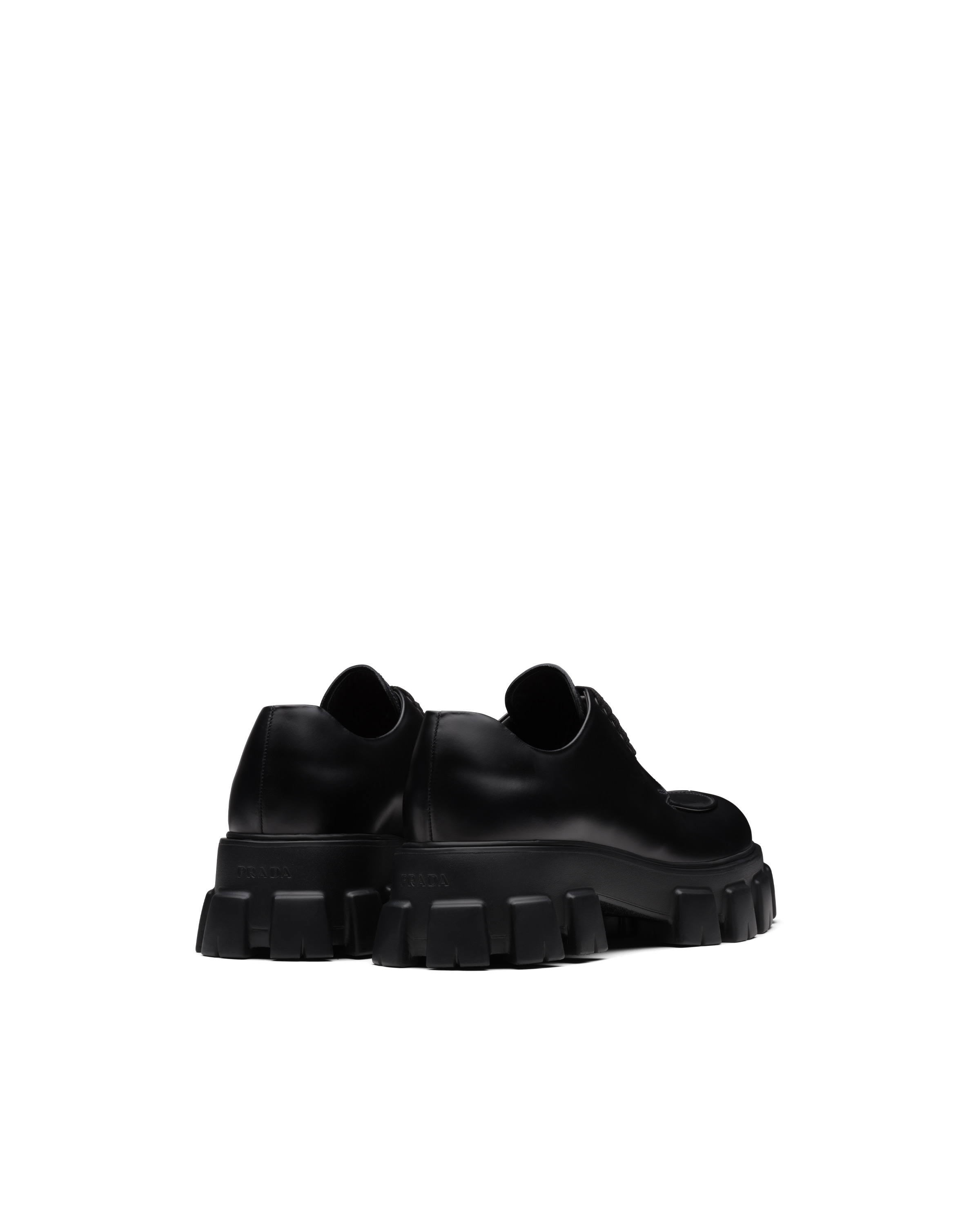 Prada Monolith brushed leather lace-up shoes | REVERSIBLE