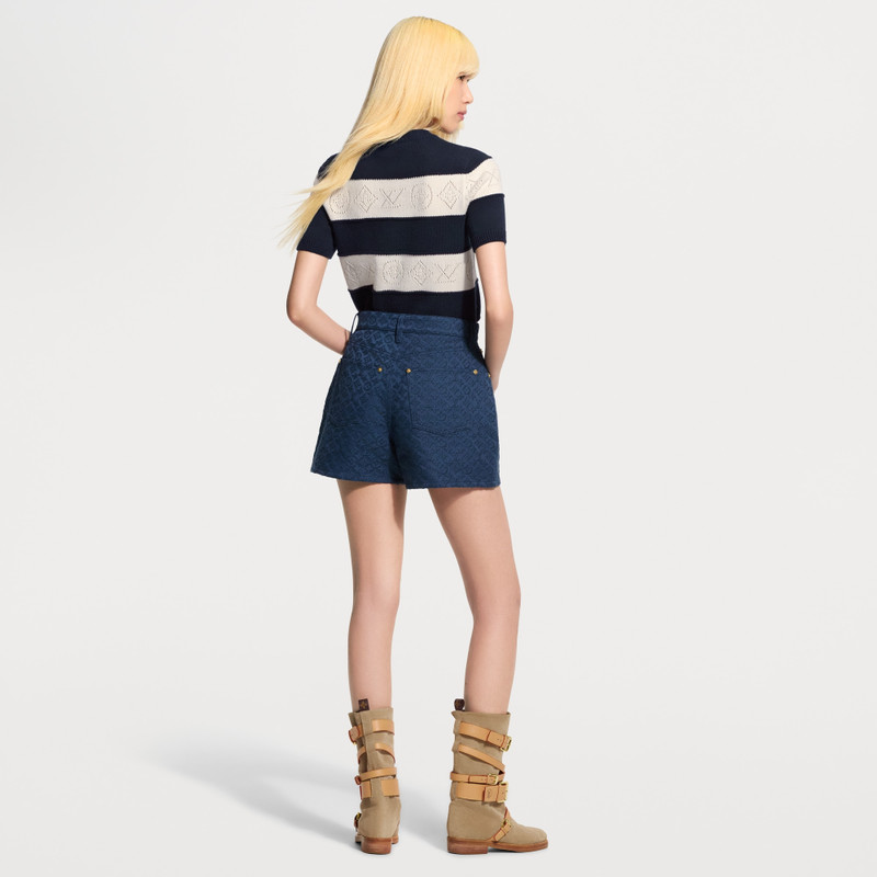 Openwork Striped Knit Top 5