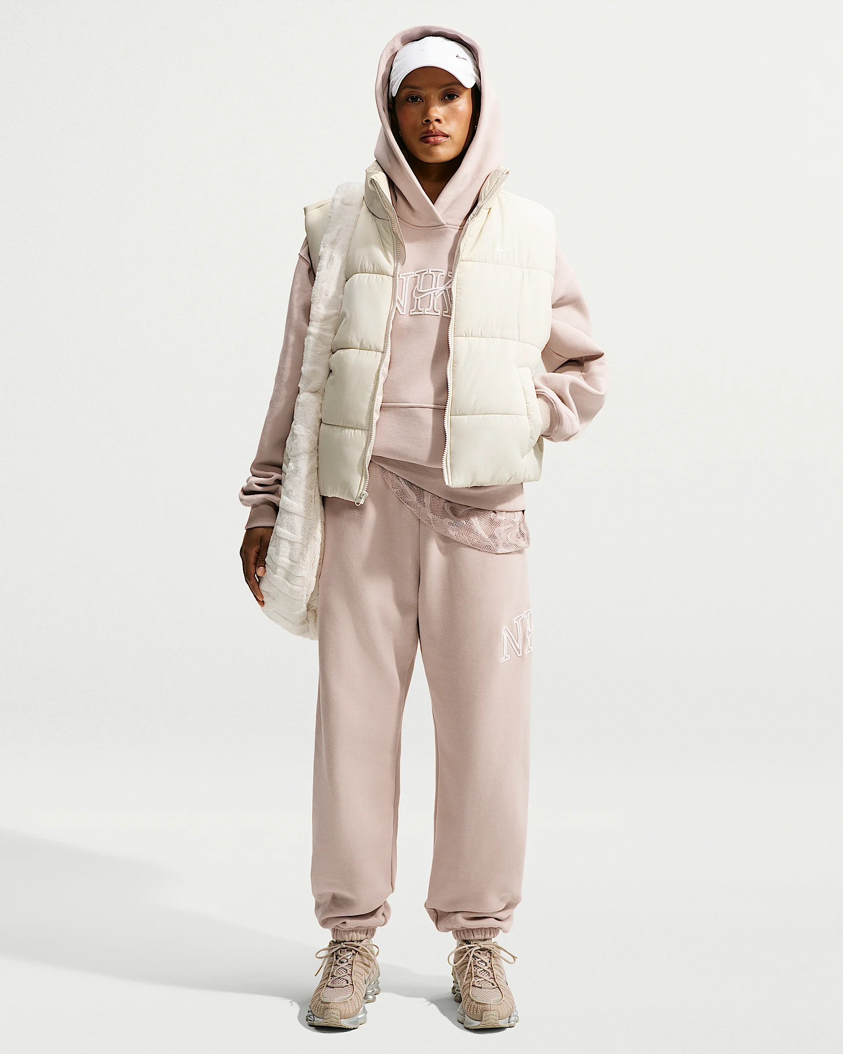 Nike Studio Fleece Medium Weight Women's Oversized Cuffed Logo Pants - 1