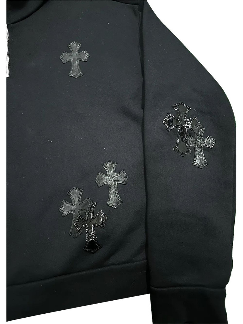Chrome Hearts Cross-patch quarter-zip sweater outlook