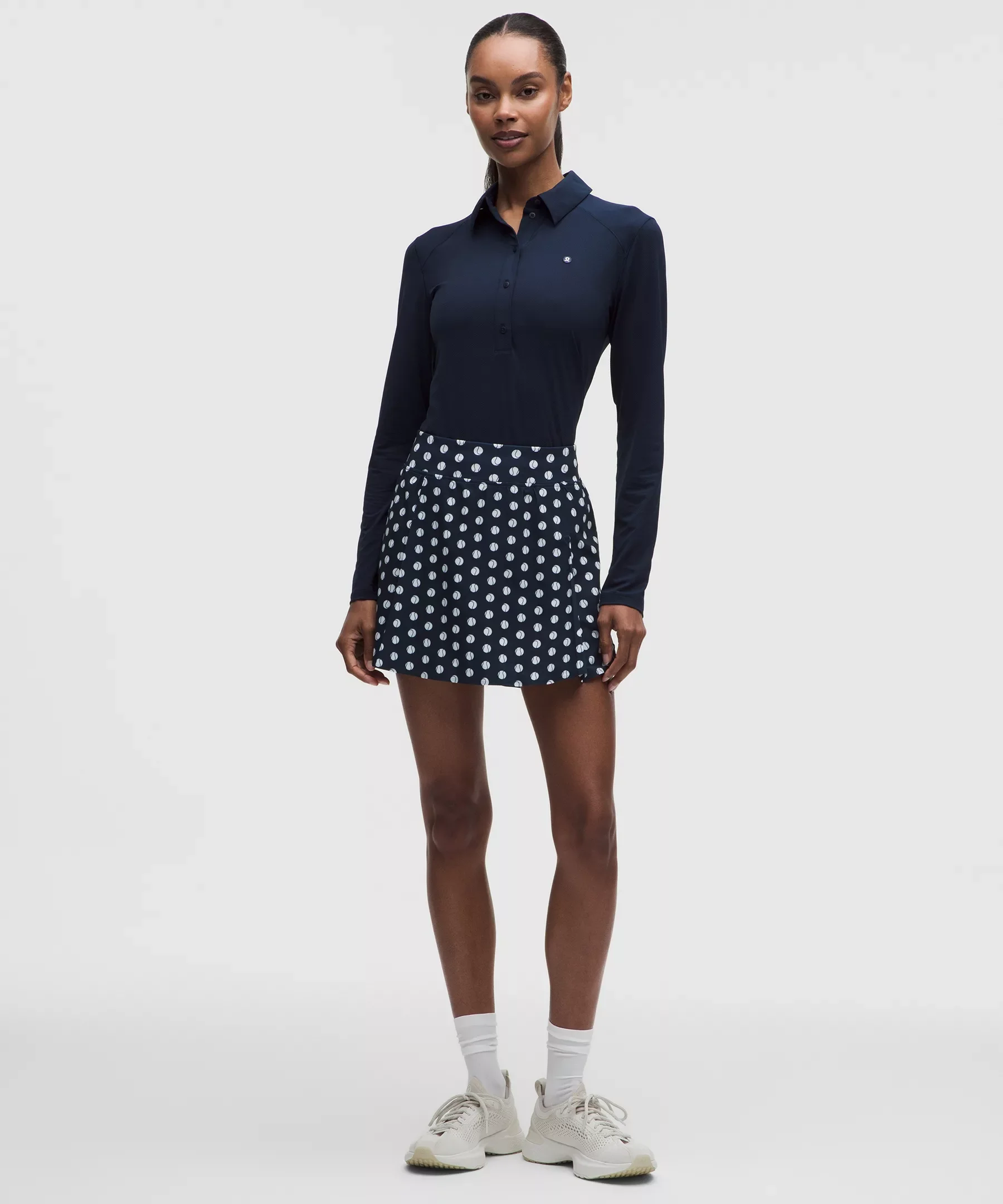 A-Line Side-Pleat Tennis Skirt - 1