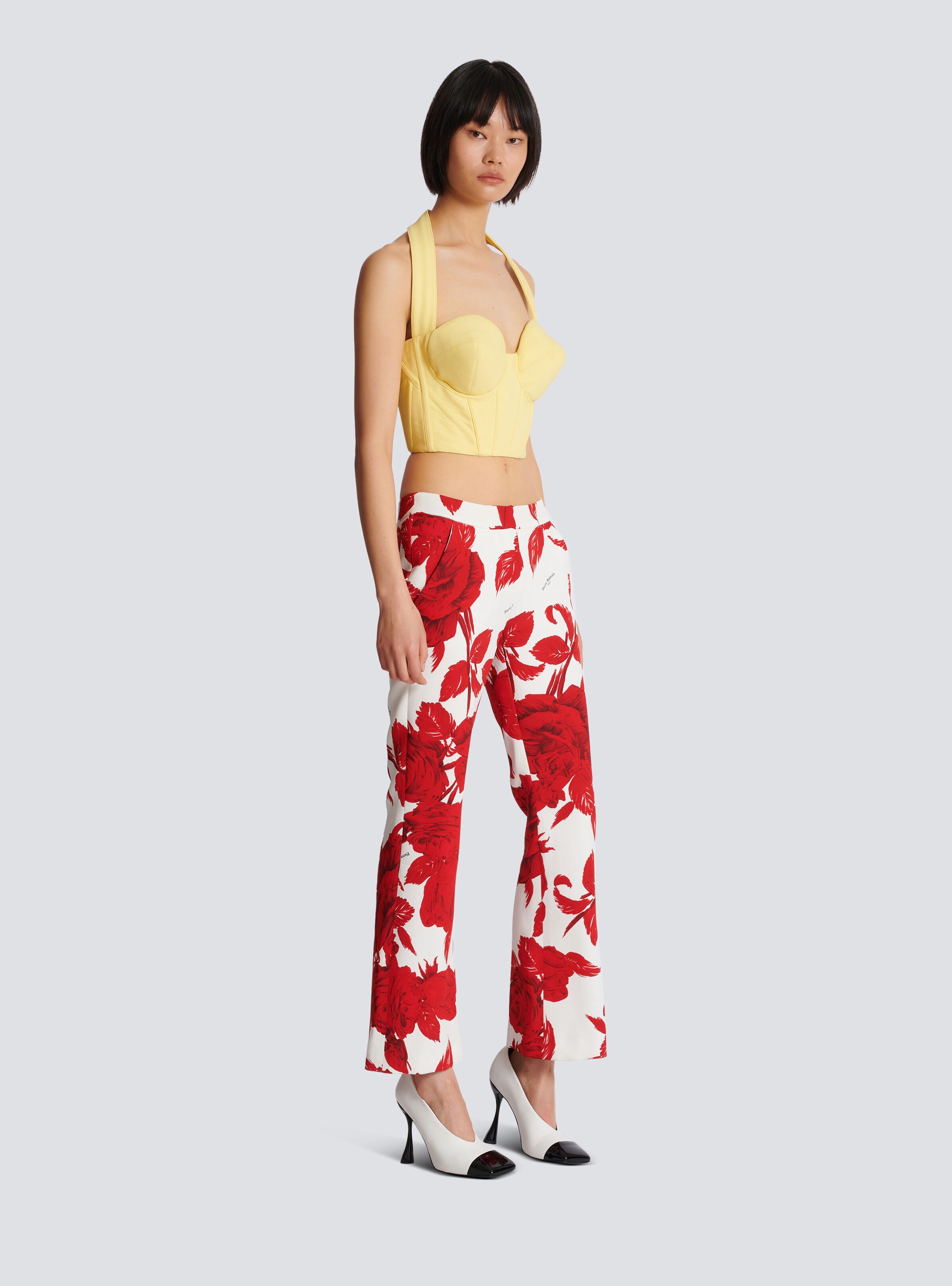 Crepe halterneck crop top - 3