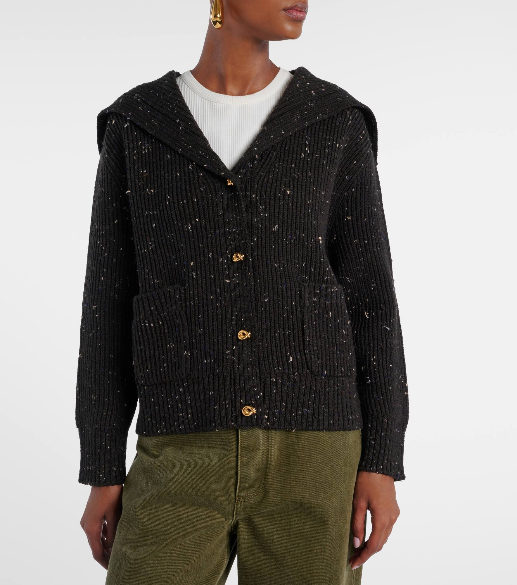 Ribbed-knit wool-blend cardigan - 6