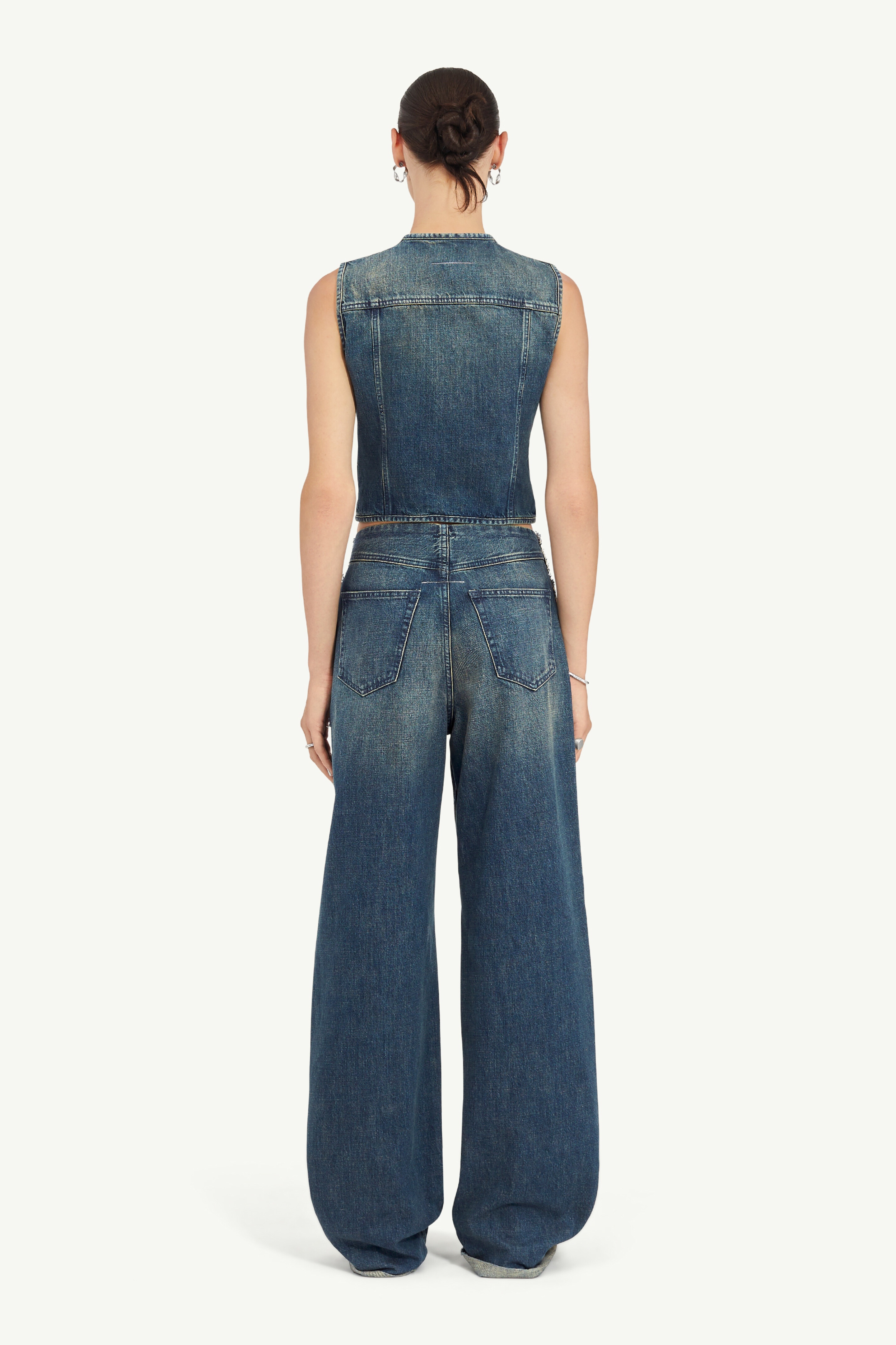 Blue-Denim 5-Pocket Trousers - 4