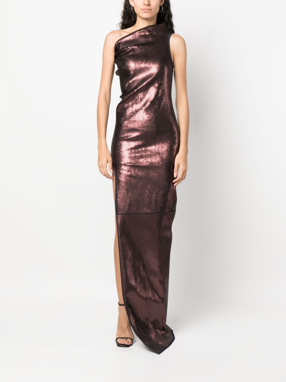 Athena one-shoulder sequin gown - 2