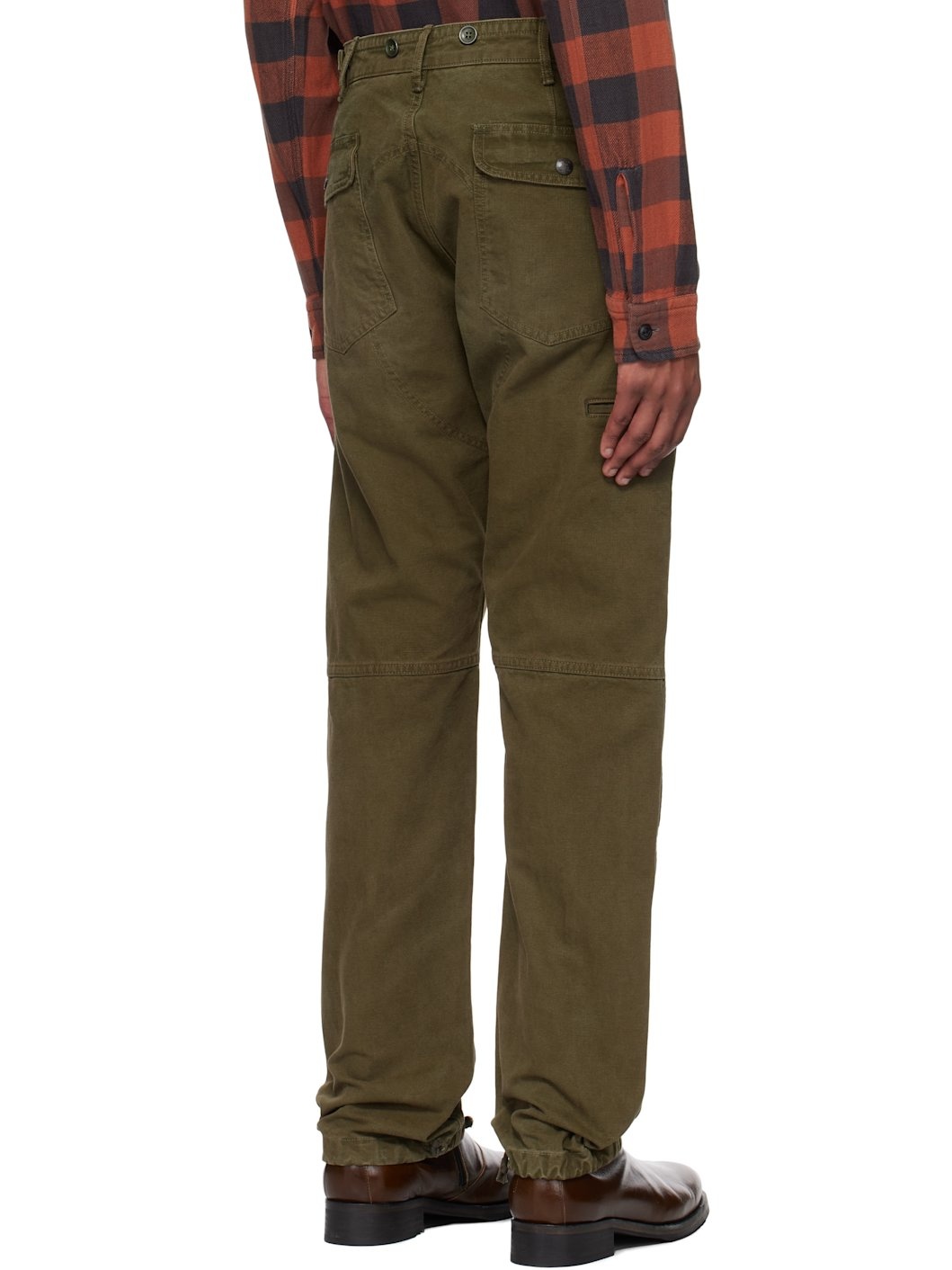 Green Engineer Fit Canvas Trousers - 3