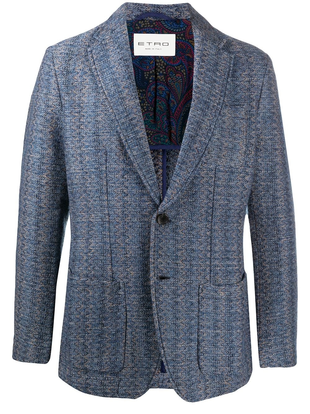 zigzag jacquard knit blazer - 1