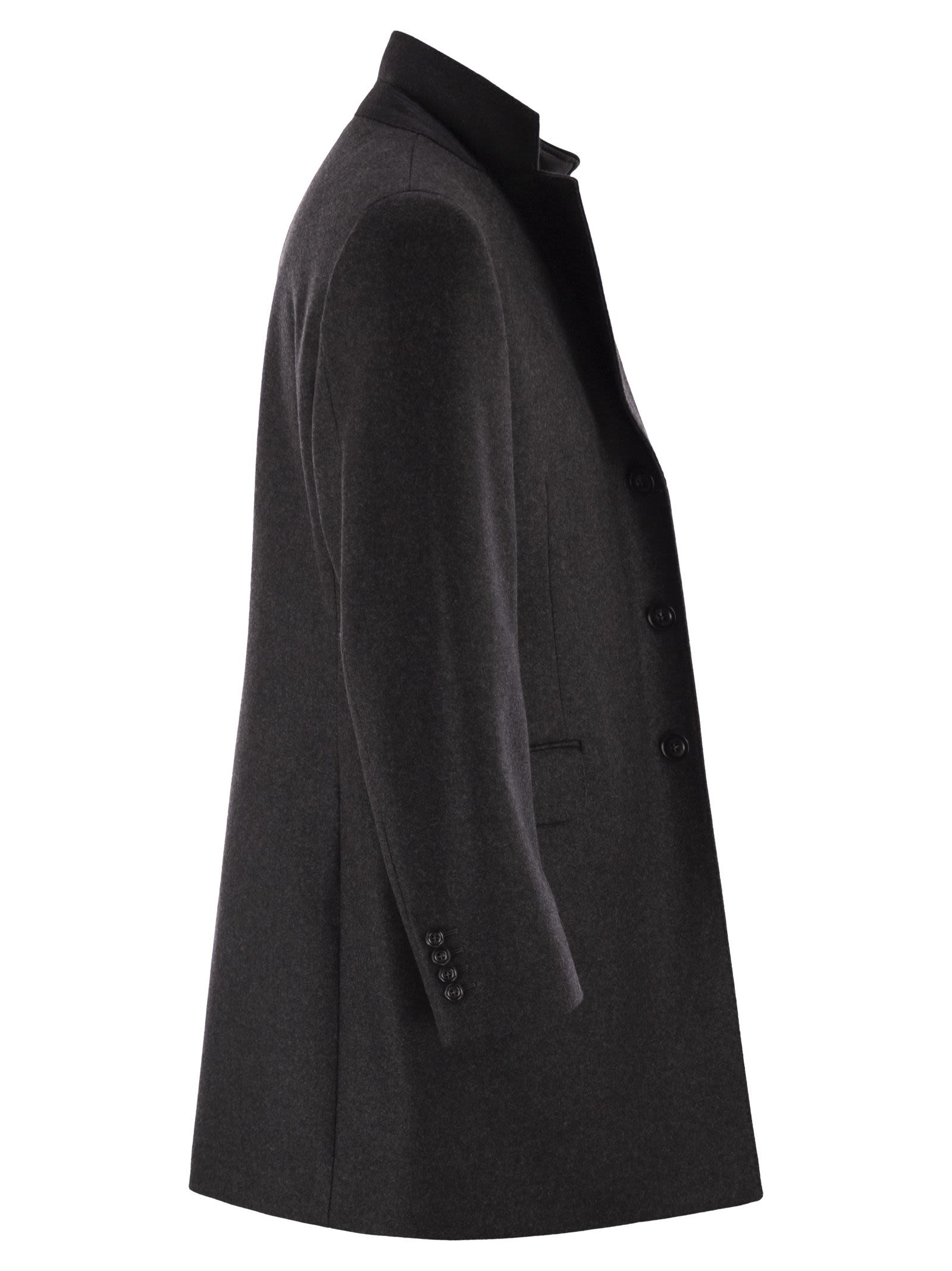 FAY - Fay Men Double Coat In Wool And Cashmere Cloth - 3
