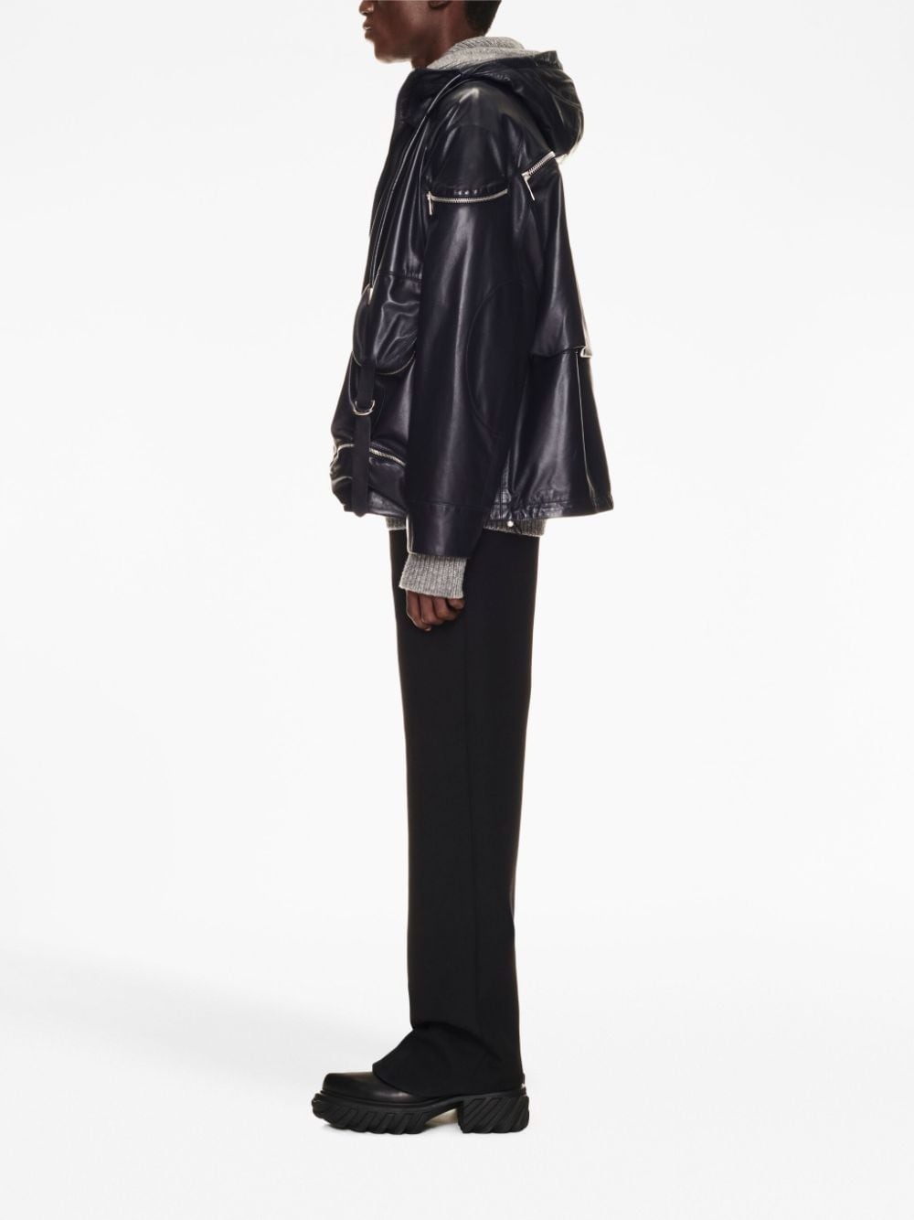 Arrow pocket-detail leather jacket - 2