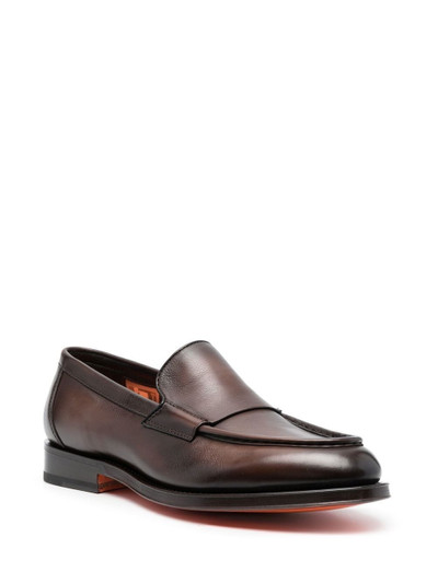 Santoni slip-on leather loafers outlook