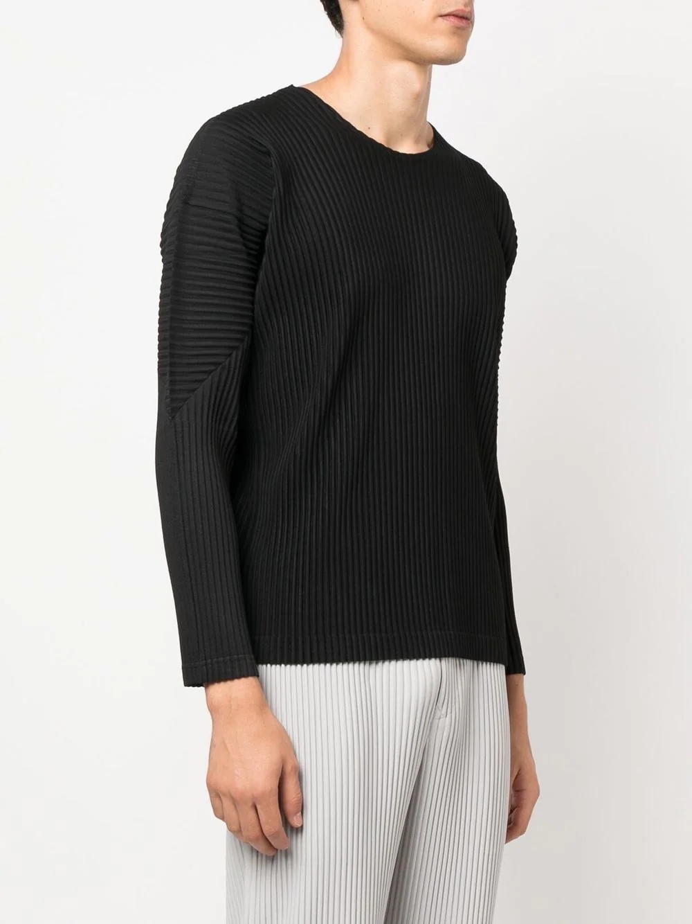 pleated-effect long-sleeve sweatshirt - 3