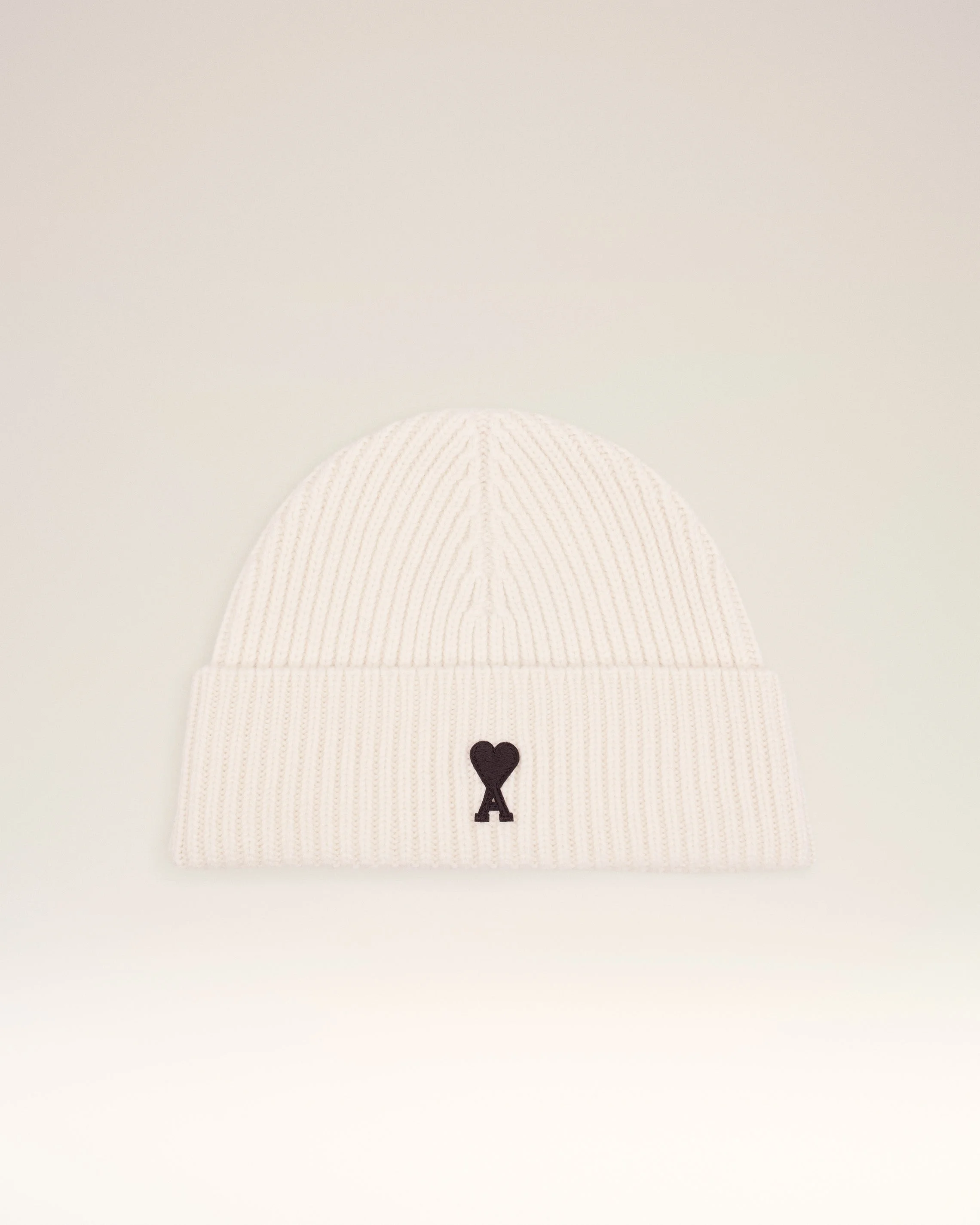 WHITE WOOL AMI DE COEUR BEANIE - 1