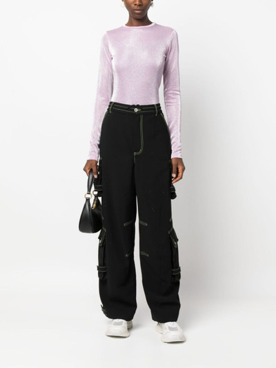 MSGM crew-neck metallic jumper outlook