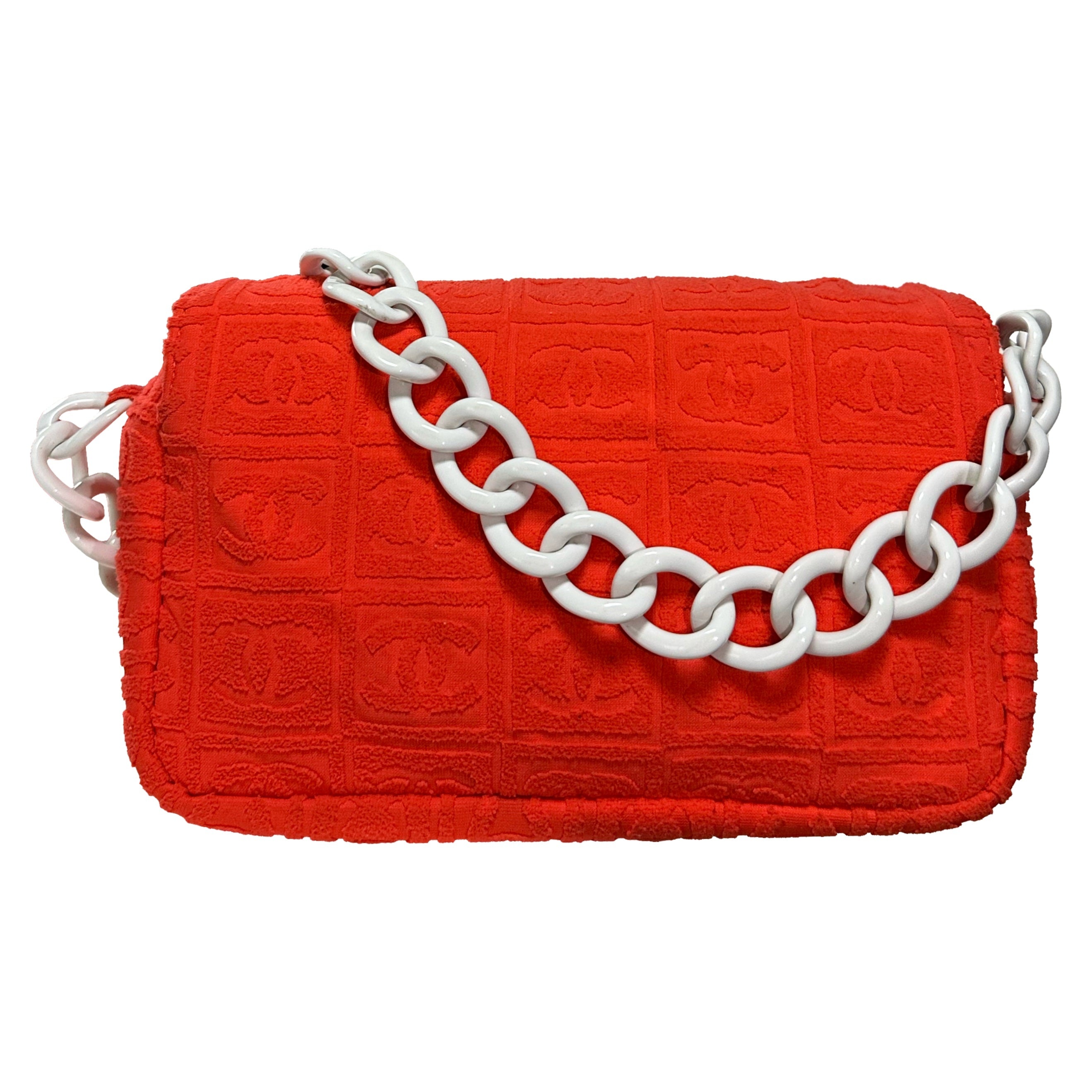 CHANEL Sport Spring Summer 2002 Terry Cloth Flap Shoulder Bag - 2