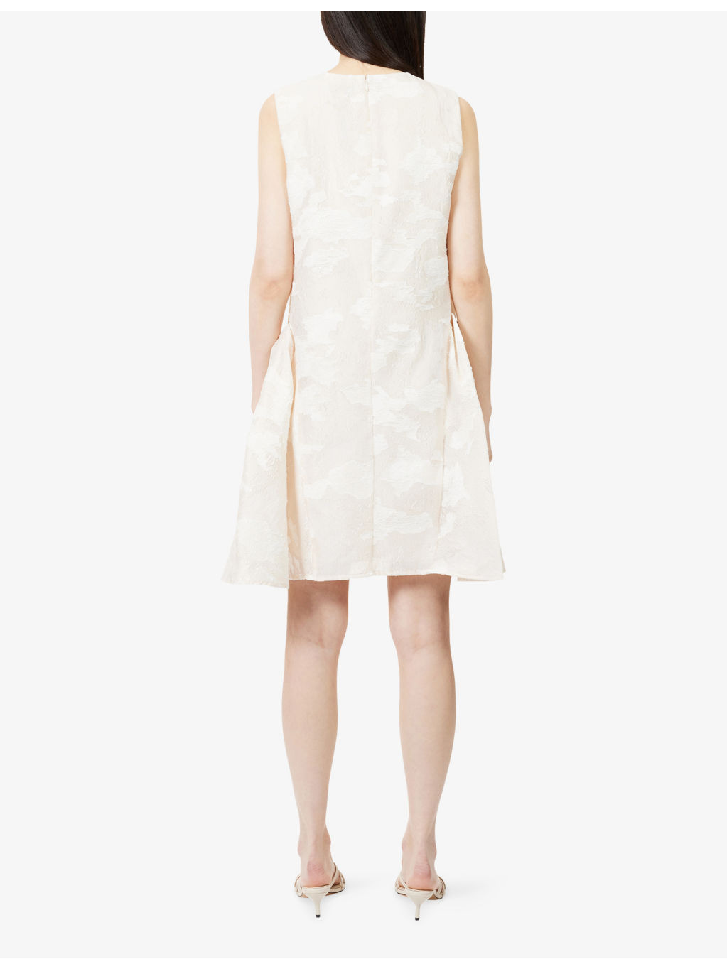 Romantic Ruffling Sleeveless Woven Mini Dress - 4