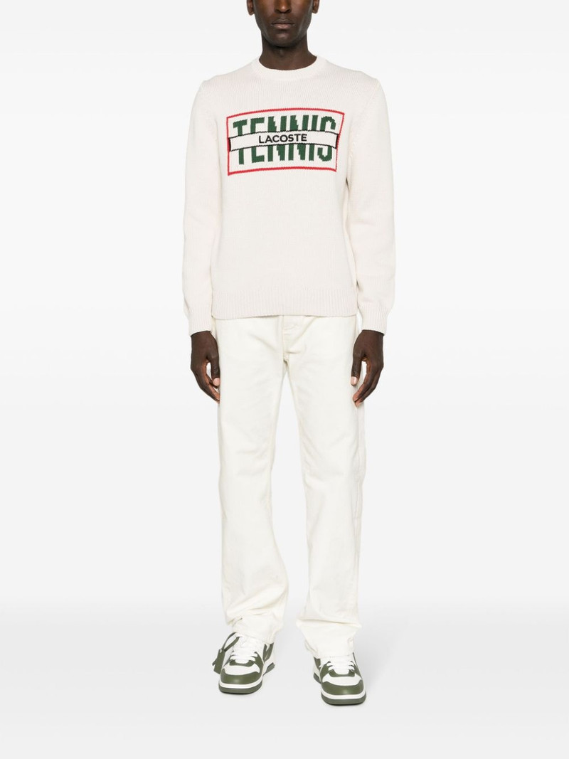 LACOSTE intarsia knit logo crew-neck jumper outlook