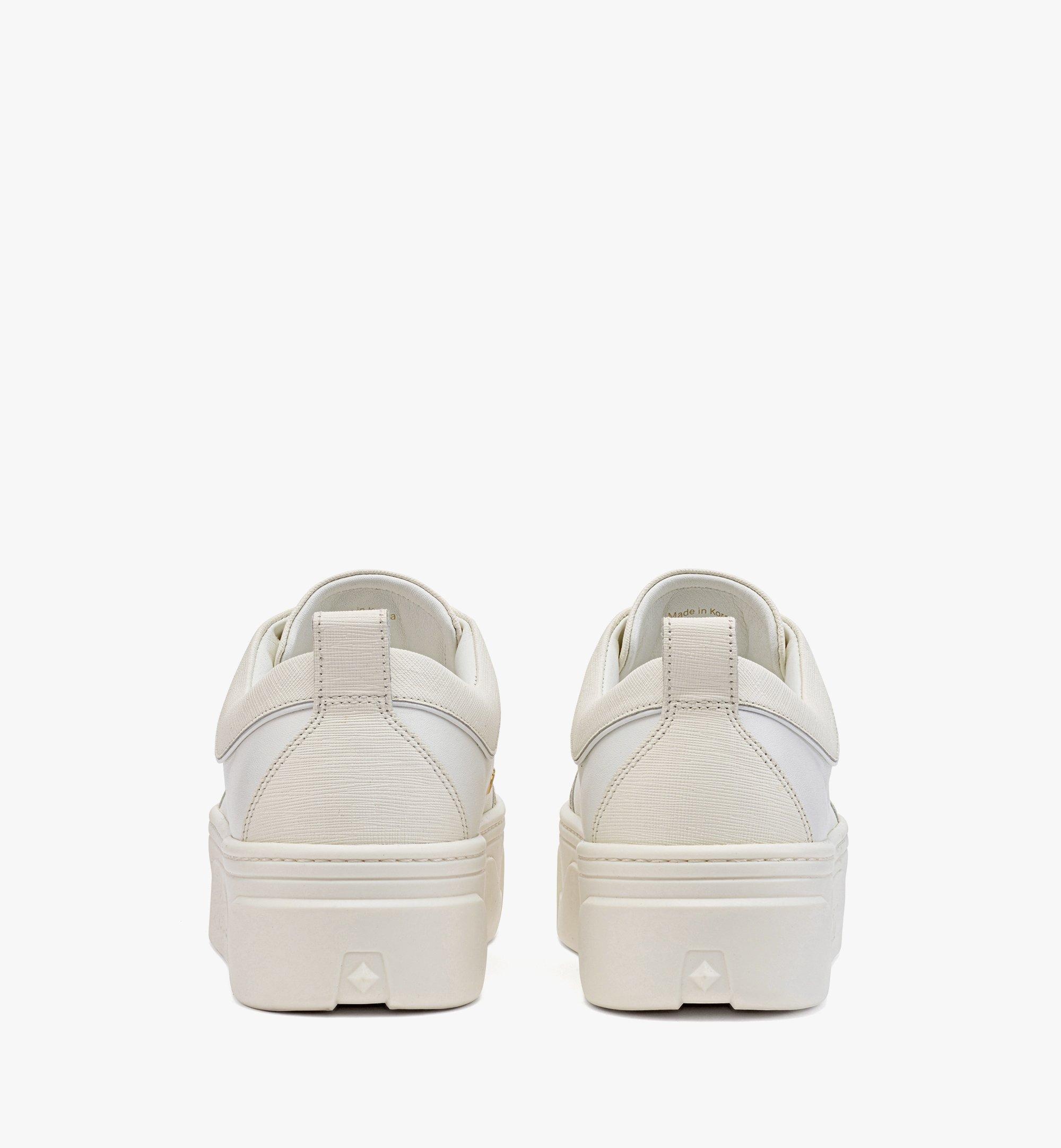 Skyward Platform Sneakers in Saffiano Leather - 4