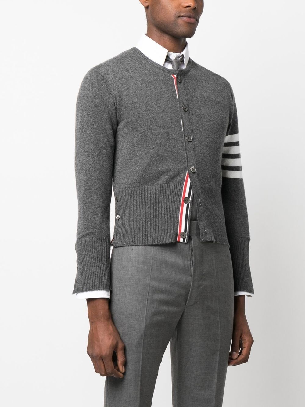 stripe-detail knit cardigan - 3