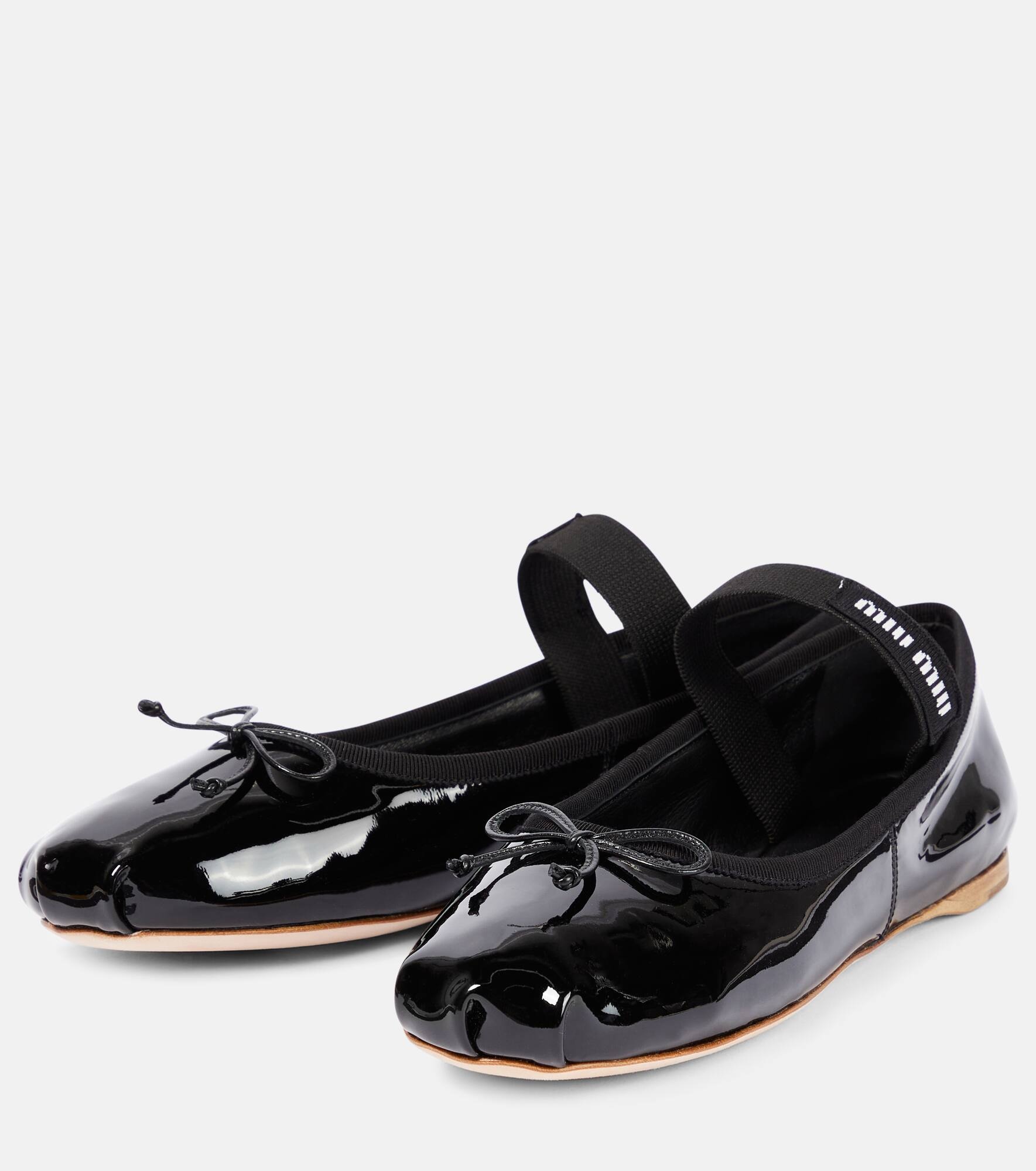 Logo patent leather ballet flats - 5