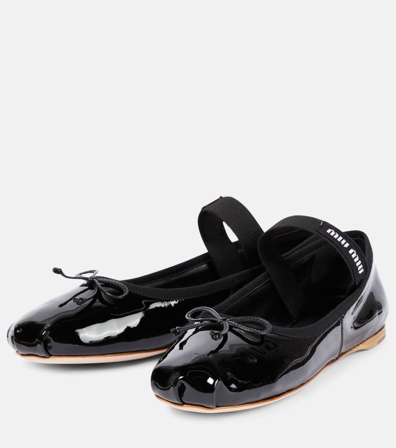 Logo patent leather ballet flats 5