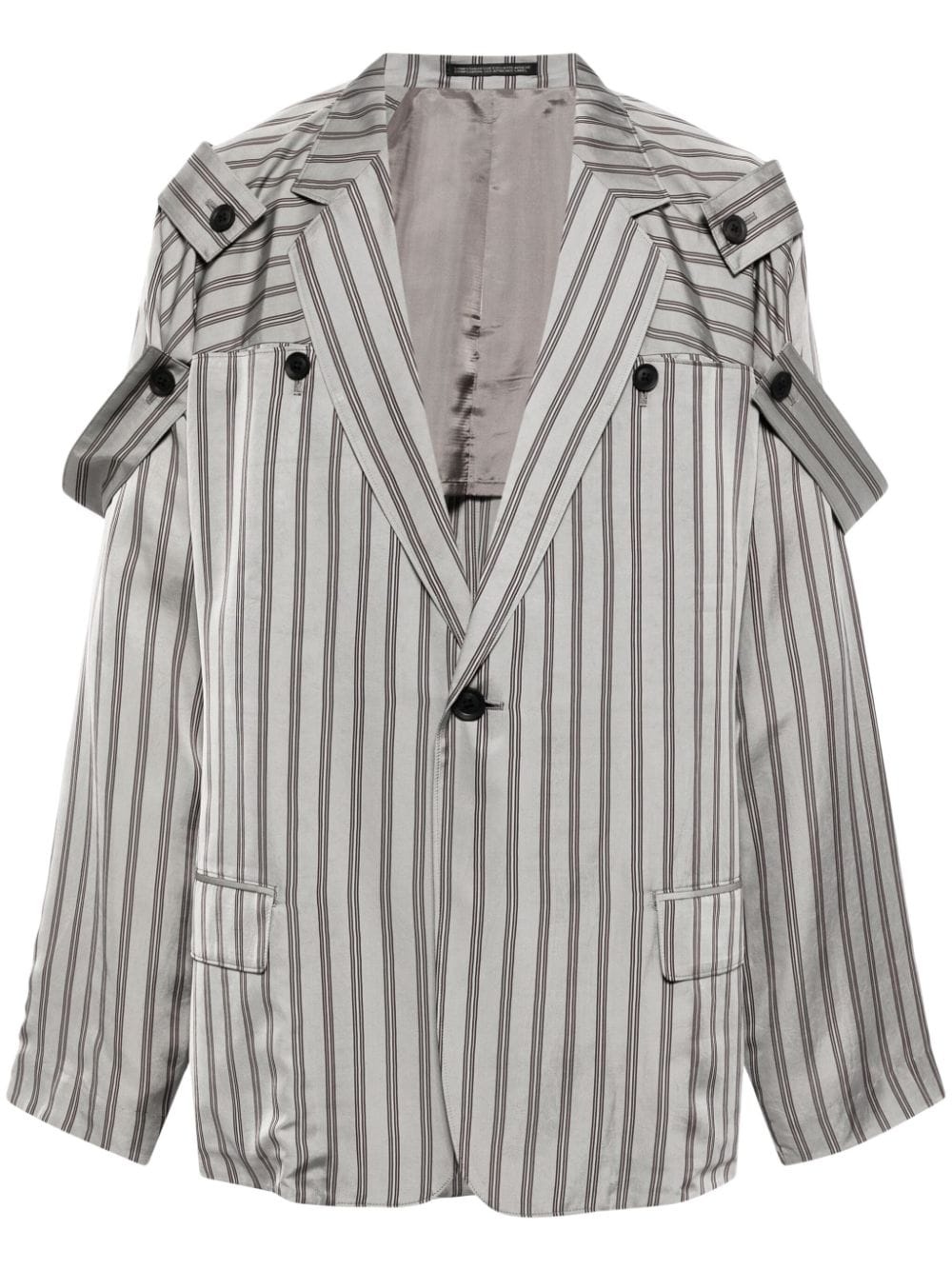 epaulette-detail pinstripe blazer - 1