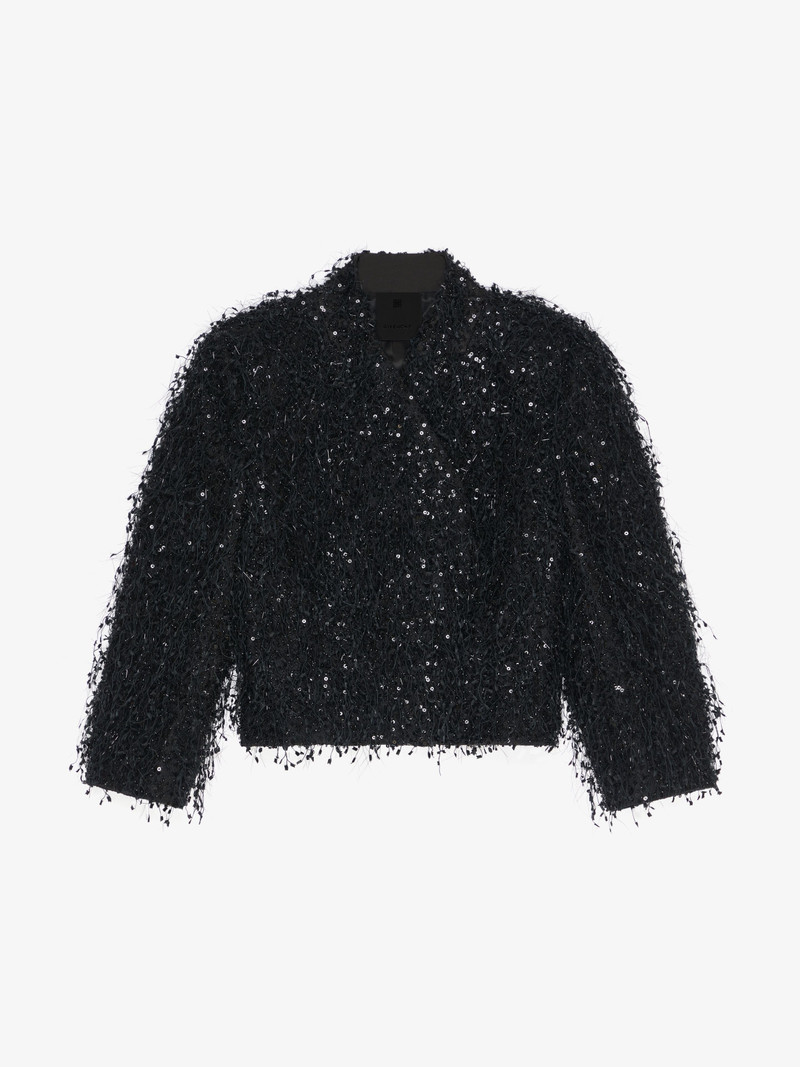 JACKET WITH EMBROIDERED FRINGES AND RHINESTONES 1